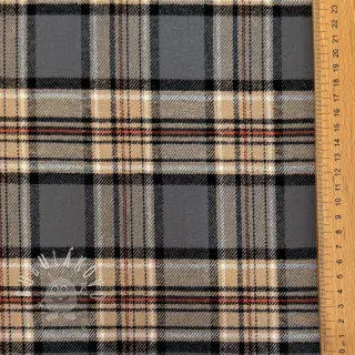 Bavlnená látka FLANEL YARN DYED BRUSHED CHECK design B