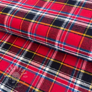 Bavlnená látka FLANEL YARN DYED BRUSHED CHECK design E