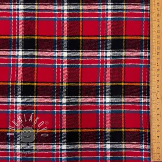 Bavlnená látka FLANEL YARN DYED BRUSHED CHECK design E