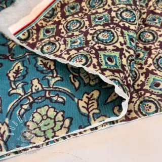 Zamat VELVET QUILT Flowers abstract petrol