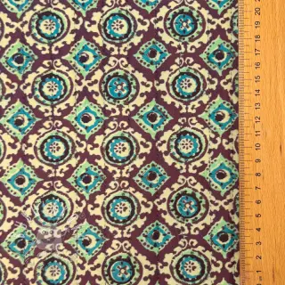 Zamat VELVET QUILT Flowers abstract petrol