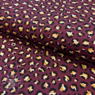 Dekoračná látka premium Leopard animal small wine