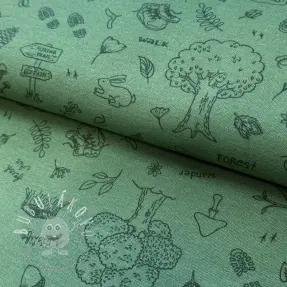 Dekoračná látka premium Wander woods doodle