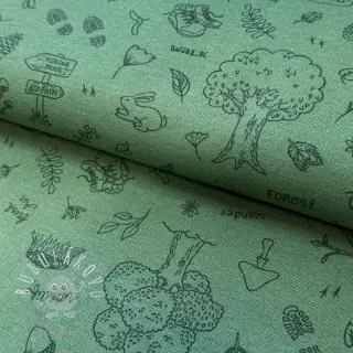 Dekoračná látka premium Wander woods doodle