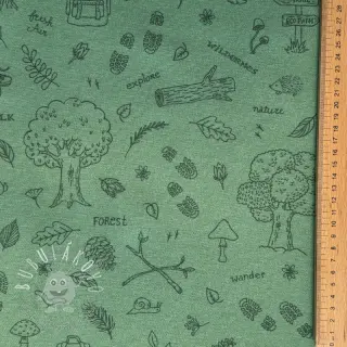 Dekoračná látka premium Wander woods doodle