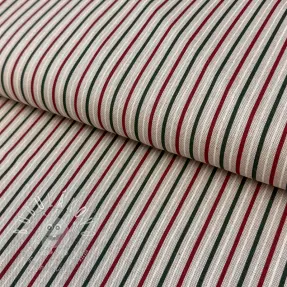 Dekoračná látka Linenlook Little Xmas stripe