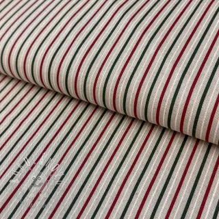 Dekoračná látka Linenlook Little Xmas stripe