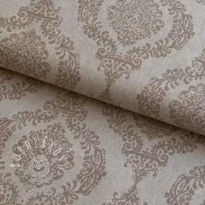 Dekoračná látka Linenlook Baroque damask charm taupe