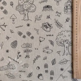 Dekoračná látka Linenlook Wander woods doodle