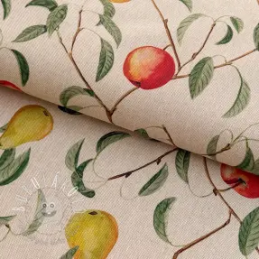Dekoračná látka Linenlook Apple pear branch digital print