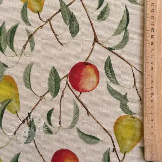 Dekoračná látka Linenlook Apple pear branch digital print
