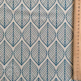 Dekoračná látka Linenlook Leaf line minimalist denim