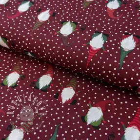 Dekoračná látka premium Jolly tomte wine