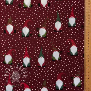 Dekoračná látka premium Jolly tomte wine