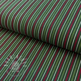 Dekoračná látka premium Line Xmas stripe army