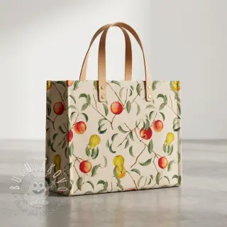 Dekoračná látka Linenlook Apple pear branch digital print