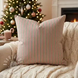 Dekoračná látka Linenlook Little Xmas stripe