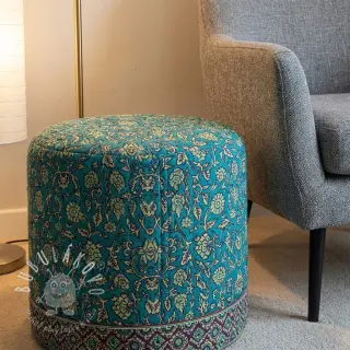 Zamat VELVET QUILT Flowers abstract petrol