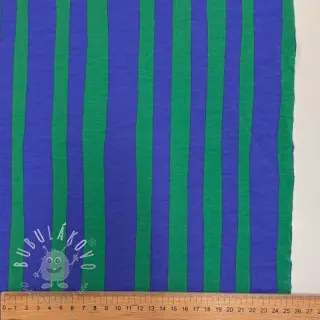 Teplákovina Stripes by JENNIFER BOURON blue green ORGANIC