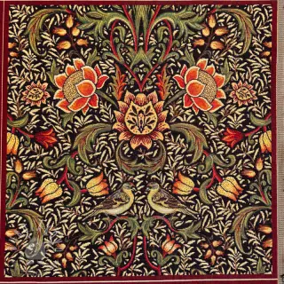 Dekoračná látka GOBELIN premium Graceful art craft black PANEL