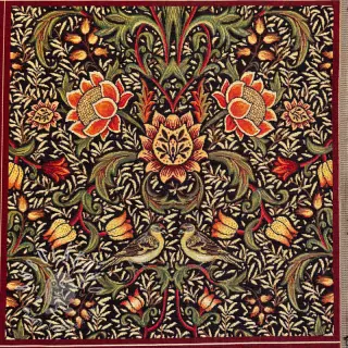 Dekoračná látka GOBELIN premium Graceful art craft black