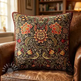 Dekoračná látka GOBELIN premium Graceful art craft black PANEL