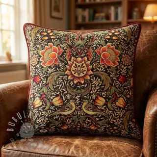 Dekoračná látka GOBELIN premium Graceful art craft black