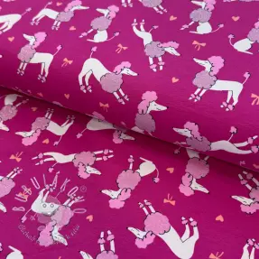 Úplet Glitter poodles fuchsia