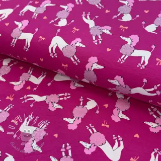 Úplet Glitter poodles fuchsia