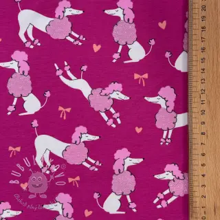 Úplet Glitter poodles fuchsia