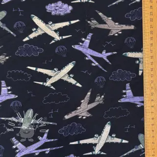 Úplet Airplanes navy digital print