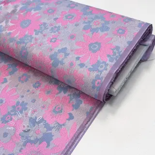 Látka na kostým JACQUARD Flowers light lilac
