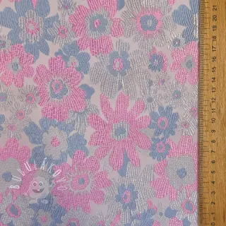 Látka na kostým JACQUARD Flowers light lilac
