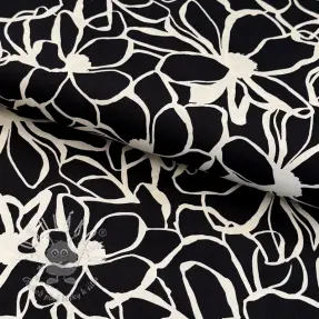 Bavlnená látka SATIN Magnolia NERIDA HANSEN black