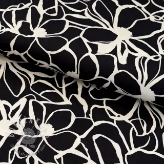 Bavlnená látka SATIN Magnolia NERIDA HANSEN black