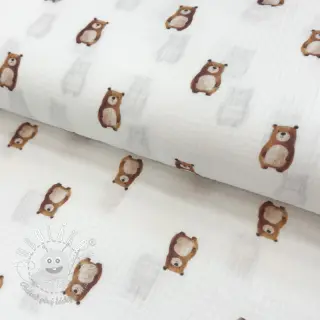 Dvojitá gázovina/mušelín Animals design B digital print ORGANIC