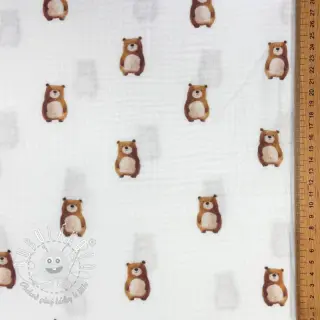 Dvojitá gázovina/mušelín Animals design B digital print ORGANIC