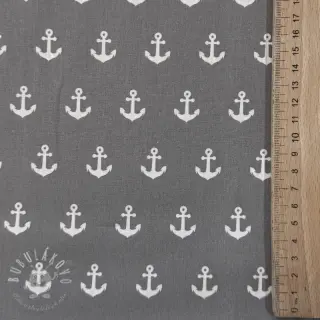 Bavlnená látka Anchors grey