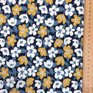 Úplet GLITTER Flowers navy