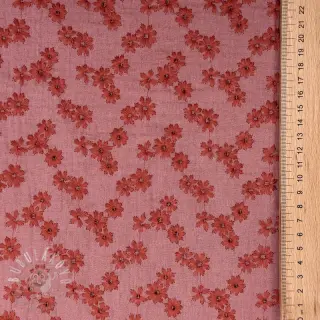 Dvojitá gázovina/mušelín EMBROIDERY Tossed flowers blush