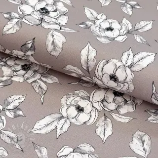 Dekoračná látka Flowers taupe digital print