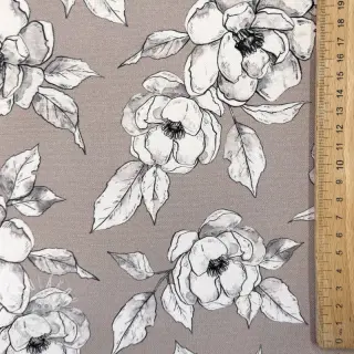 Dekoračná látka Flowers taupe digital print