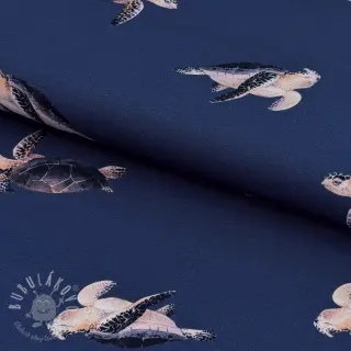 Úplet Turtle midnight blue digital print