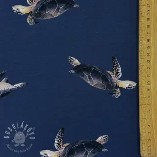 Úplet Turtle midnight blue digital print