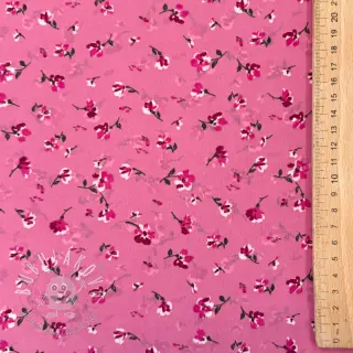 Šifón Flowers pink