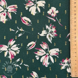 Viskóza LUREX Flowers dark emerald