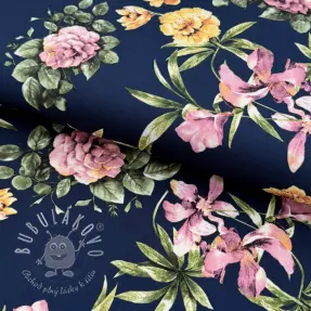 Spoločenské a dámske látky SOFT SKIN navy