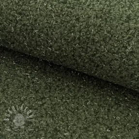 Kabátovina BOUCLE LUREX dark green