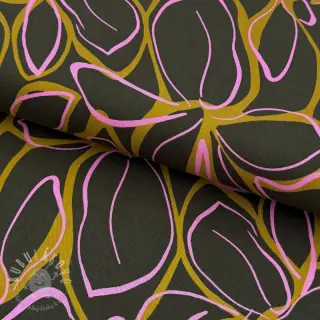 Viskóza ROSELLA STRETCH Abstract flow dark green