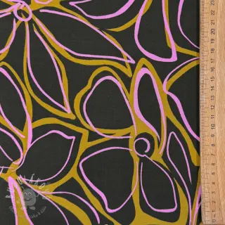 Viskóza ROSELLA STRETCH Abstract flow dark green